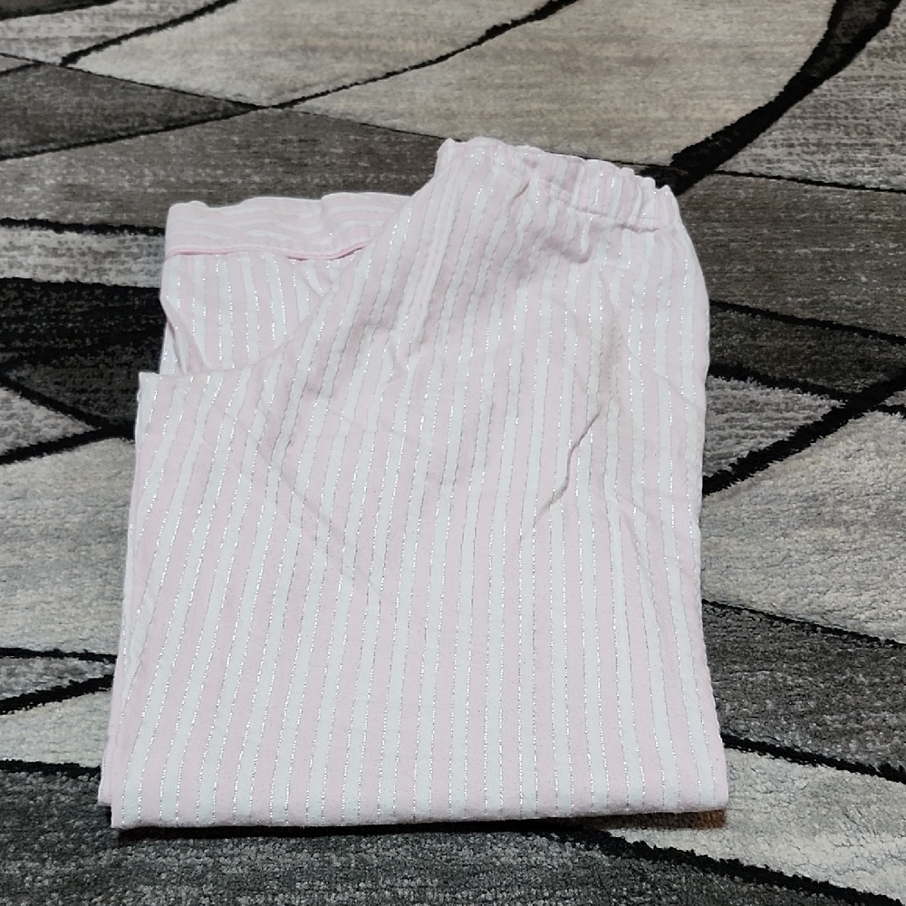 VICTORIA SECRET 2013 ICONIC STRIPED SILVER SHINE SLEEP PANT